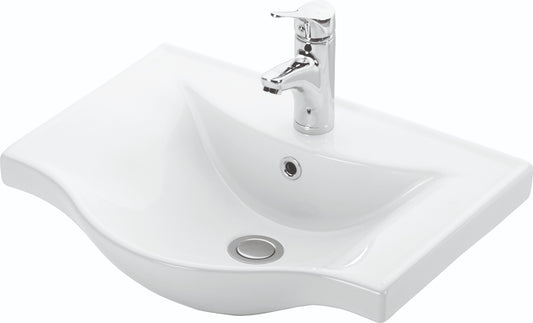 Mobilier Baie MDF și lavoar, Seria 172, 55cm, Alb rustic