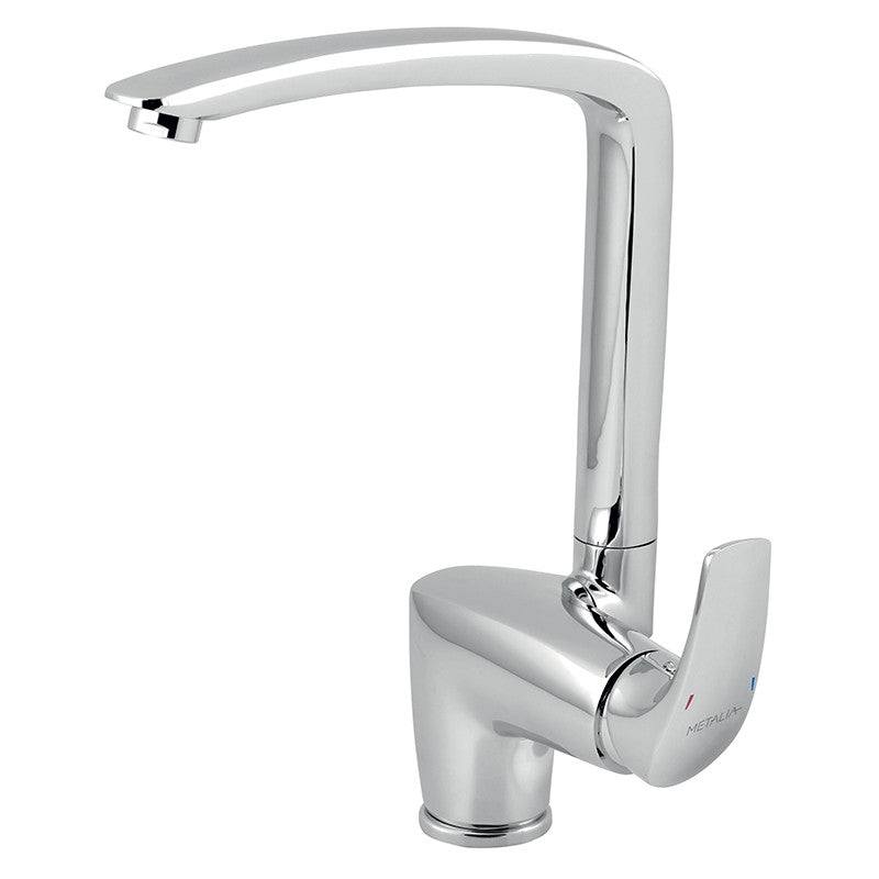 Baterie de bucatarie, Ferro, Metalia 57, pipa rabatabila, crom