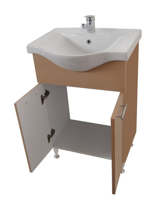 Mobilier Baie MDF și lavoar, Seria 153, 55cm, Cappuccino
