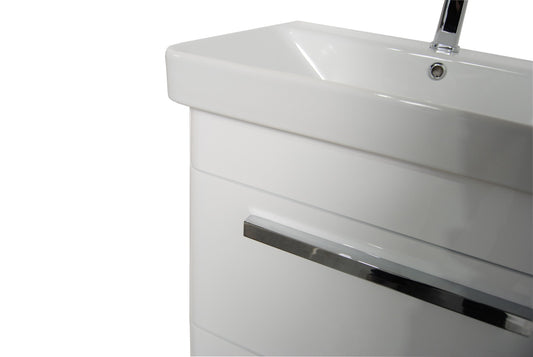 Mobilier Baie MDF și lavoar, Seria 501, Sertare, 60cm, Alb