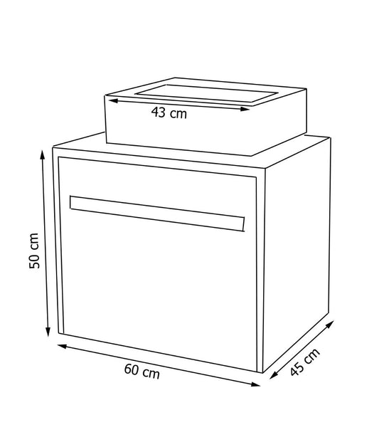 Mobilier Baie și lavoar, Seria 401, 60cm, Antracit