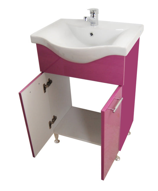 Mobilier Baie MDF și lavoar, Seria 153, 55cm, Violet