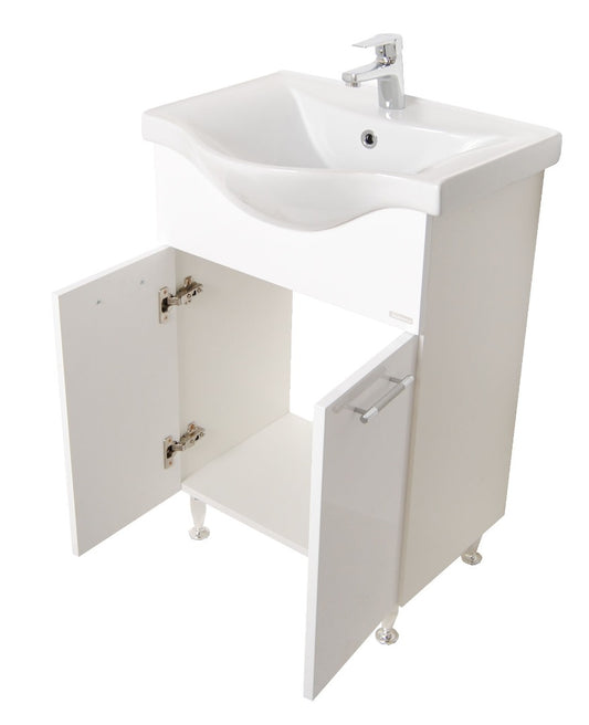 Mobilier Baie MDF Kit și lavoar, Seria 153, 60cm, Alb