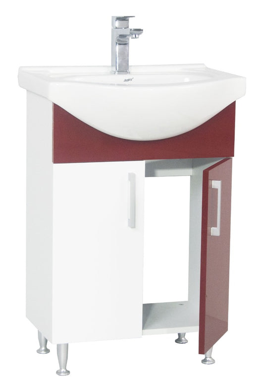 Mobilier Baie eco și lavoar, Seria 001, 55cm, Bordo
