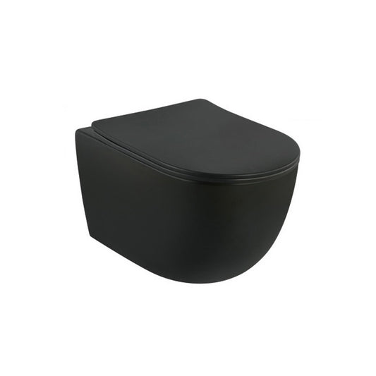 Capac WC, Fluminia, Minerva, SoftClose, Quick Release, negru mat