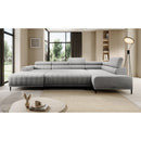 Coltar extensibil CALDO XL, personalizabil materiale Gama Premium, cu lada depozitare si tetiere reglabile, 342x200x99 cm