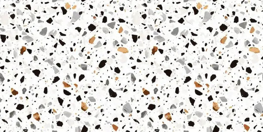 Gresie portelanata rectificata Terrazo ID17 60x120 cm, interior-exterior, imitatie marmura, alba, colorata, finisaj mat