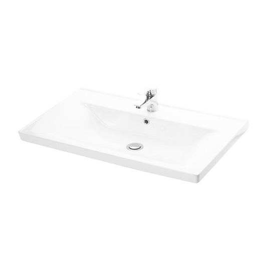 Mobilier Baie MDF Kit și lavoar, Seria 756, 80cm, Alb/Antracit