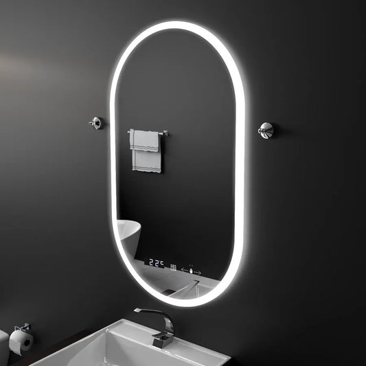 Oglinda LED Senzor Lucia Sistem Dezaburire Ceas Temperatura 50x80 cm Colectia Marcello Funghi