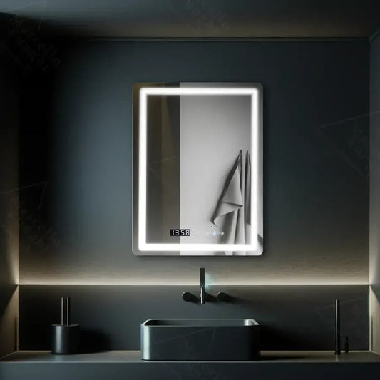 Oglinda LED Senzor Venero, cu functie Dezaburire si Ceas 45x60cm, colectia Marcello Funghi