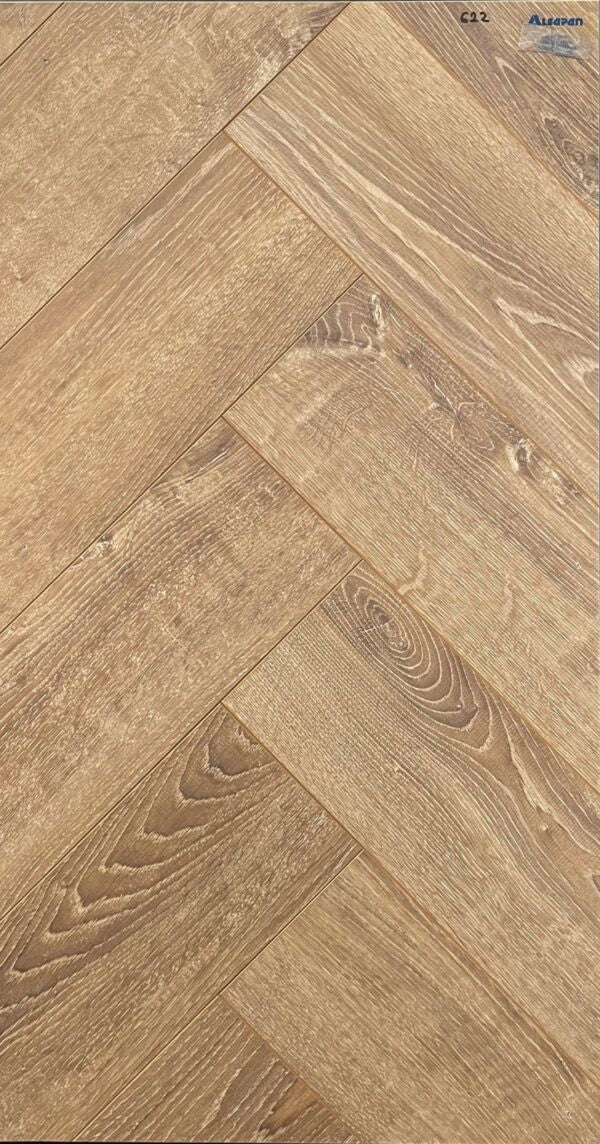 Parchet laminat Alsapan Herringbone Balearic Oak 12 mm, clasa trafic AC6, bizotat 4V 5G