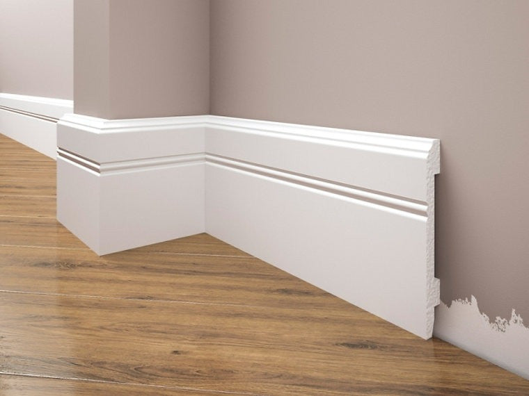 Plinta decorativa alba duropolimer 18