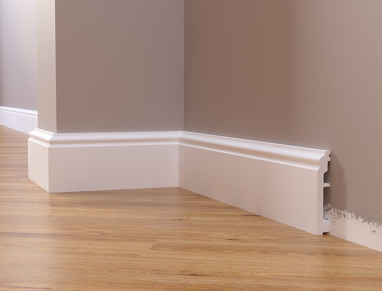 Plinta decorativa alba duropolimer 10cm