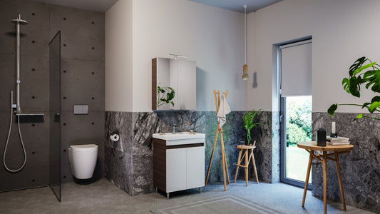 Mobilier Baie MDF și lavoar Seria 288, 80cm, Negru