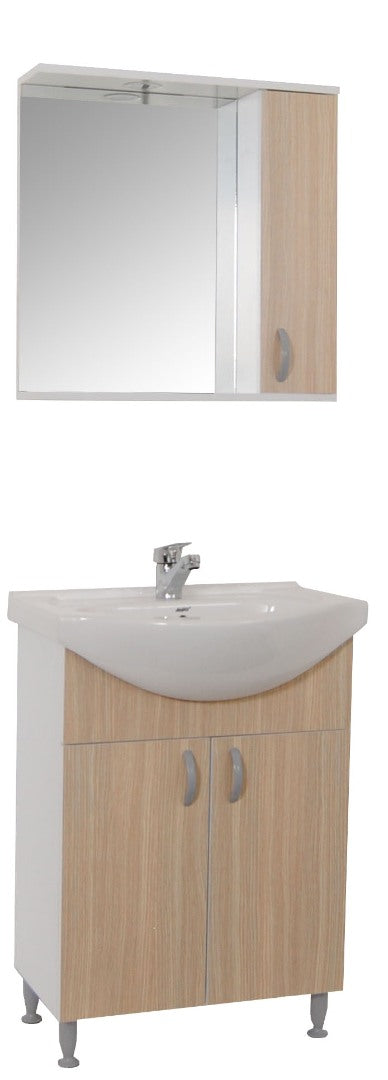 Mobilier Baie eco și lavoar, Seria 001, Cutie Carton, 55cm, Fag