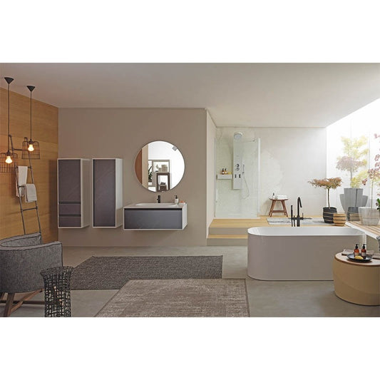 Set mobilier cu lavoar, Kolpasan, Pandora, suspendat, 110 cm, negru