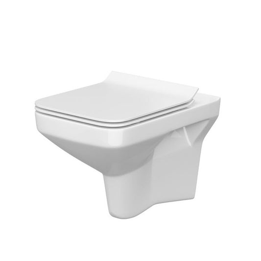 Set vas WC Cersanit, Como New, suspendat, Rimless cu capac Soft-Close si Easy Off, slim