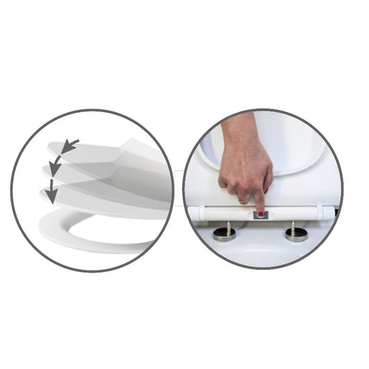 Set vas wc suspendat Cersanit, Carina, clean on, cu capac soft close si easy off, slim