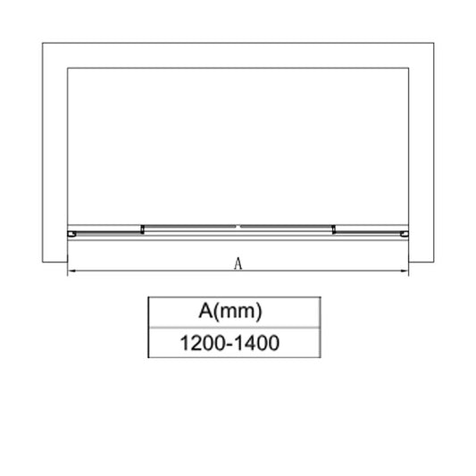 Perete De Dus 140x190cm, BP5713SA, Batanta, Sticla Securizata 6 Mm, Aluminiu, Transparent