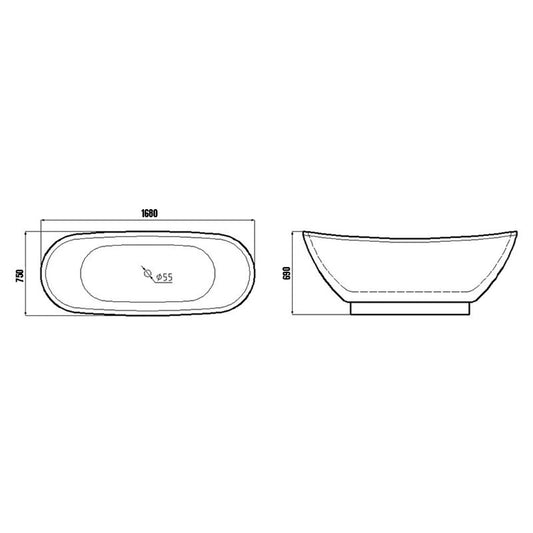 Cada freestanding, Florida, Anemona P 168, ovala, cu instalatie completa, alb