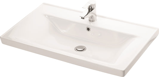 Mobilier Baie MDF și lavoar, Seria 786, Suspendat, Sertare, 80cm, Cappuccino