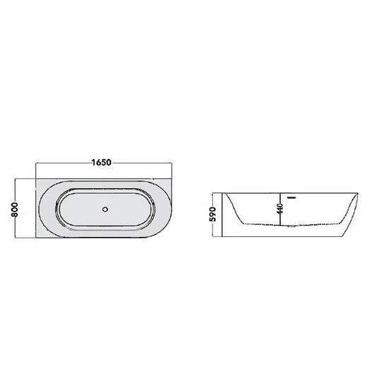 Cadă freestanding Florida, Balu Slim, 165 cm, de colț stânga, fără bordură, cu instalație completă, alb