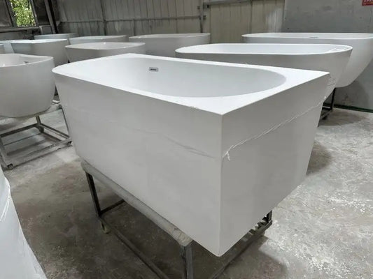 Cada baie freestanding CAIRO 170x80x58cm, alba, dreptunghiulara, acril sanitar ranforsat cu fibra de sticla