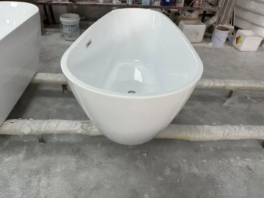 Cada baie freestanding VILNIUS 170x80x58cm, alba, ovala, acril sanitar ranforsat cu fibra de sticla