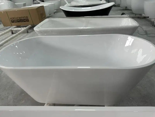 Cada baie freestanding BELIZE 160x75x58 cm, alba, ovala, acril sanitar ranforsat cu fibra de sticla