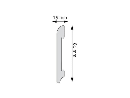 Plinta polimer dur decorativa alba 7cm