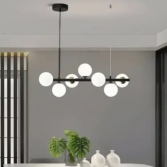 Lustra cu bec moderna LOFT Pavilion, 7x G9, Alb Negru, Metal, Inaltime Reglabila