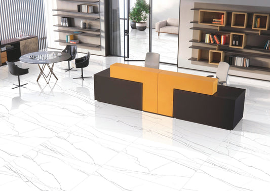Gresie portelanata White Peak Silver - Lucios 60x120 cm