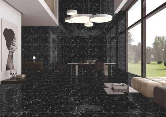 Gresie portelanata Black Portoro 60x120 cm
