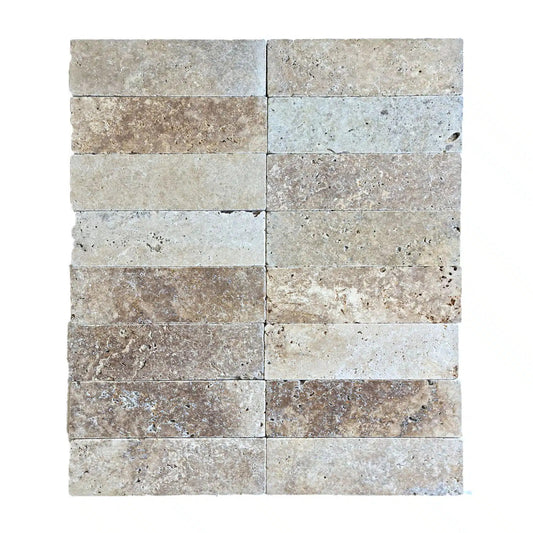 Perete gradina din travertin antichizat   Placi Travertin Misto Antique Antichizat 10 x 30.5 x 1 cm