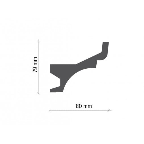 Profil pentru banda LED din poliuretan KF716 - 7.9x8x200 cm
