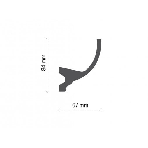 Profil pentru banda LED din poliuretan KF715 - 8.4x6.7x200 cm