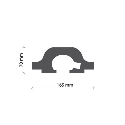 Profil pentru banda LED din polistiren extrudat acoperit cu rasina minerala KD120 - 7x16.5x115 cm