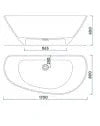Cadă MARYLAND din marmură turnată, freestanding, de perete, 170x80cm – negru mat