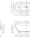 Cadă PALMYRA din marmură turnată, freestanding, de mijloc, 150x70cm – negru / alb mat
