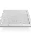 Cădiță de duș STONE cu sifon de scurgere, din marmură turnată, cu efect ardezie 90x90x2,5cm – alb (2box)