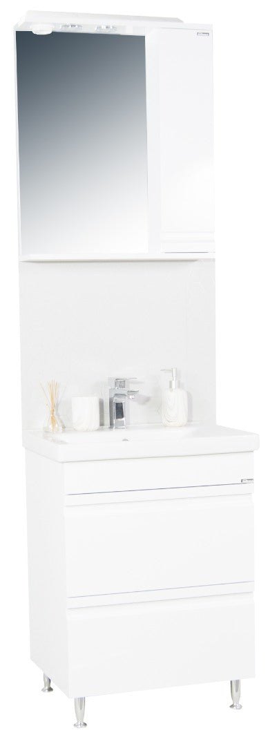 Mobilier Baie MDF și lavoar, Seria 786, Sertare, 60cm, Alb