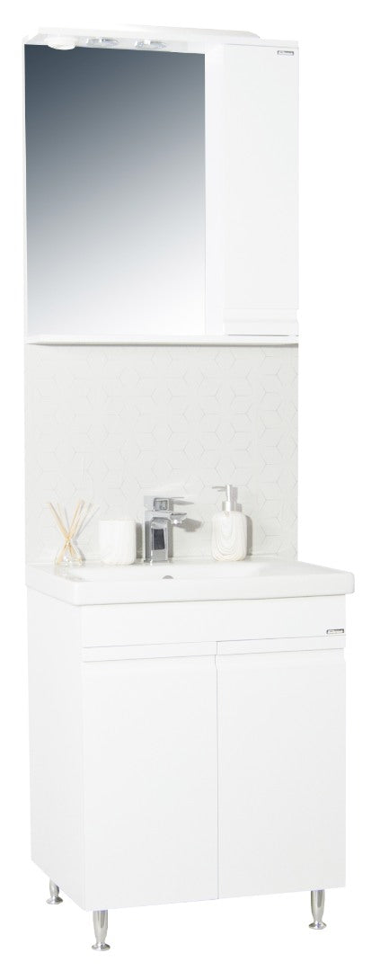 Mobilier Baie MDF și lavoar, Seria 786, 65cm, Alb