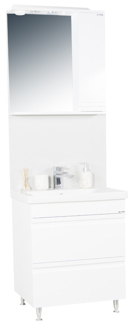 Mobilier Baie MDF și lavoar, Seria 786, Sertare, 70cm, Alb