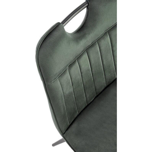 Scaun tapitat K521, verde/negru, stofa catifelata, 46x58x83 cm