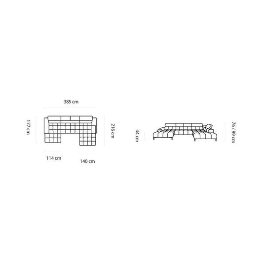 Coltar PLAZA XL, 385x216x99 cm