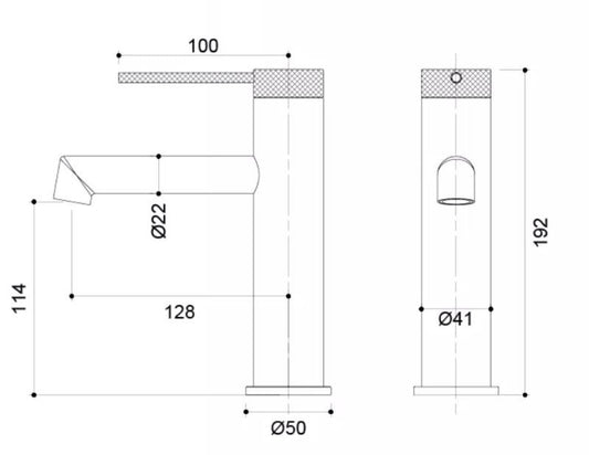 Baterie lavoar PALMFIELD, cu montaj pe lavoar – gun metal