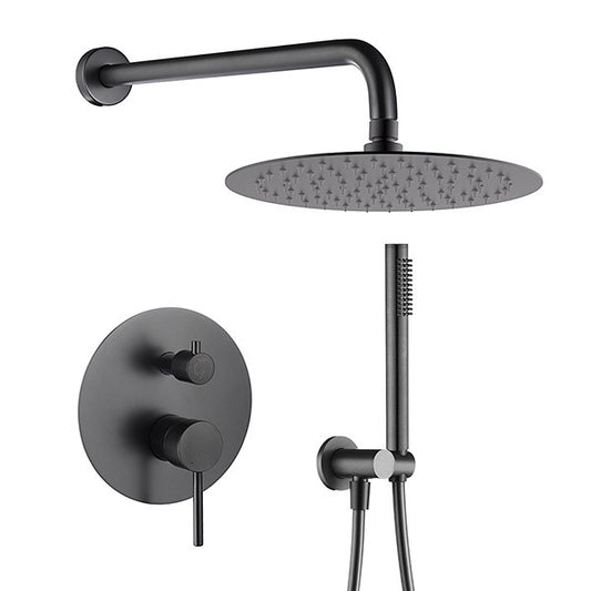 Sistem duș complet, PALMFIELD, cu montaj încastrat în perete – Gun metal