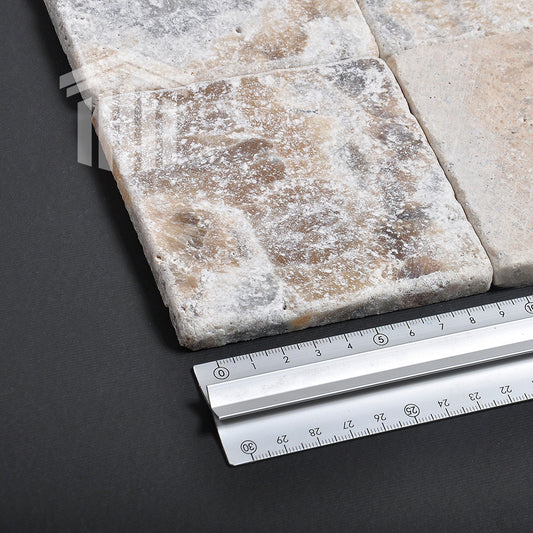 Travertin Silver Antichizat 10x10x1cm