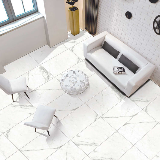 Gresie portelanata Cezer White Glossy 60x120 cm