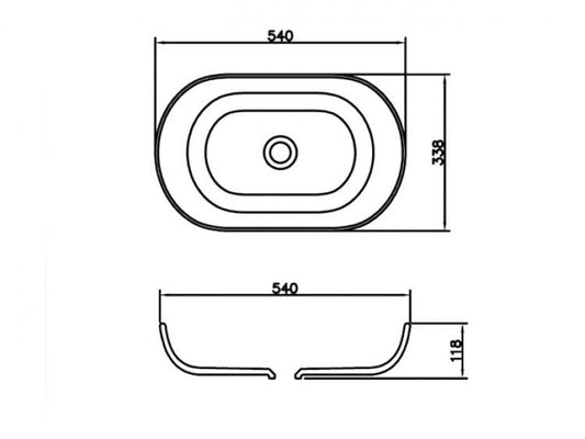 Lavoar oval BOSTON, din Solid surface, montaj pe blat 54×33,8cm – alb